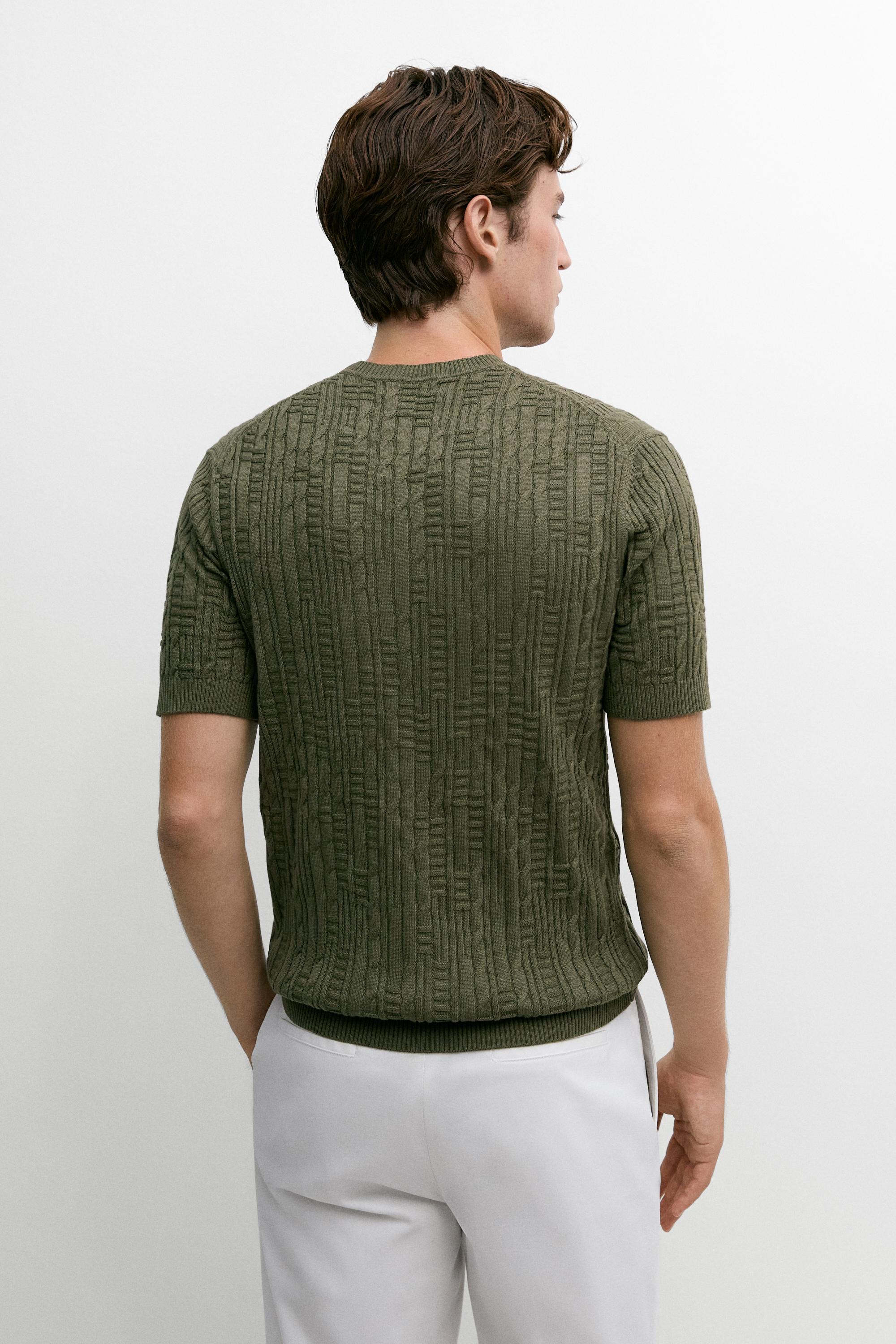 Cotton blend knit sweater